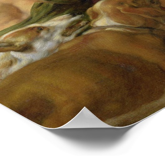 Meleager und Atalanta (Öl auf Leinwand) Poster (Ecke)