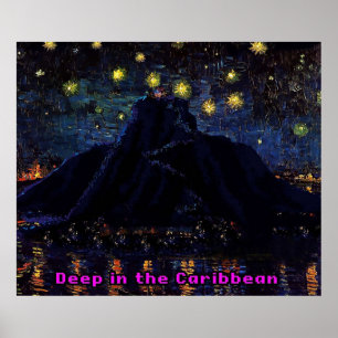 Melee Starry Night 2 Starry Night über der Insel Poster