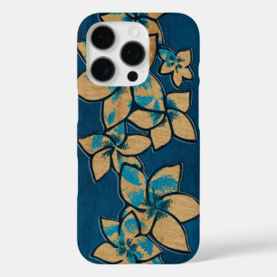 Melia Hawaiian Plumeria Imitats Wood Blue iPhone 16 Pro Hülle