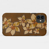 Meliahawaiisches Plumeria-Imitat hölzerner iPhone Case-Mate iPhone Hülle (Rückseite (Horizontal))