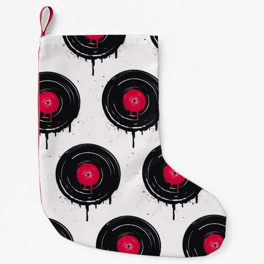 Melierte Vinyl-Platten, künstlerisches Muster. Kleiner Weihnachtsstrumpf (Vorderseite)