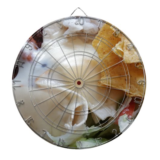 Melierter Käse Nacho Funny Food Dartscheibe (vorne)