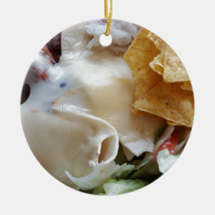 Melierter Käse Nacho Funny Food Keramikornament