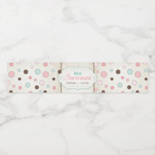 Melierter Schneemann ~ Winter Geburtstag Gefallen Wasserflaschenetikett (Einzelnes Label)