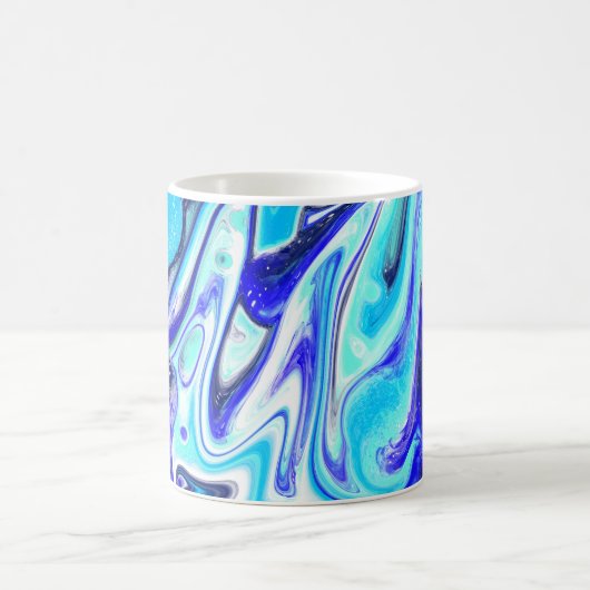 Meliertes Blau | Fluid Art Kaffeetasse (Mittel)