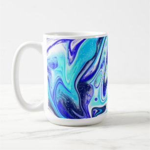 Meliertes Blau   Fluid Art Kaffeetasse