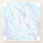 Meliertes Blau | Marmorflüssiges Kunst Glasuntersetzer (Rückseite)