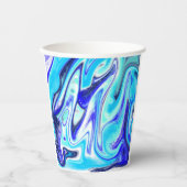 Meliertes Blau | Marmorflüssiges Kunst Pappbecher (Vorderseite)