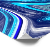 Meliertes Blau | Marmorflüssiges Kunst Poster (Ecke)