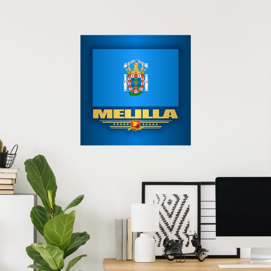 Melilla-Flagge Poster (Heimbüro)
