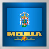 Melilla-Flagge Poster (Vorne)