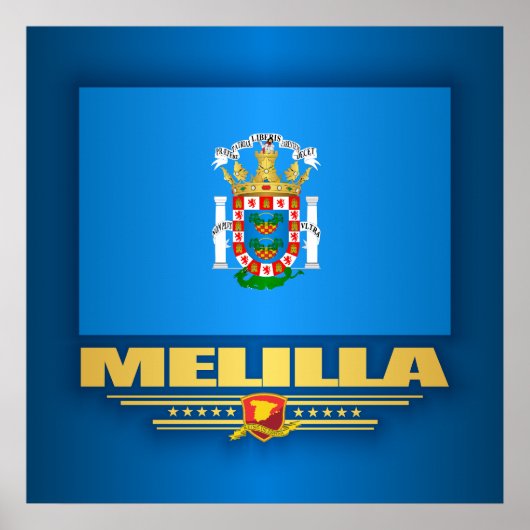 Melilla-Flagge Poster (Vorne)