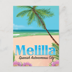 Melilla Spanish Autonome City Travel Poster. Postkarte