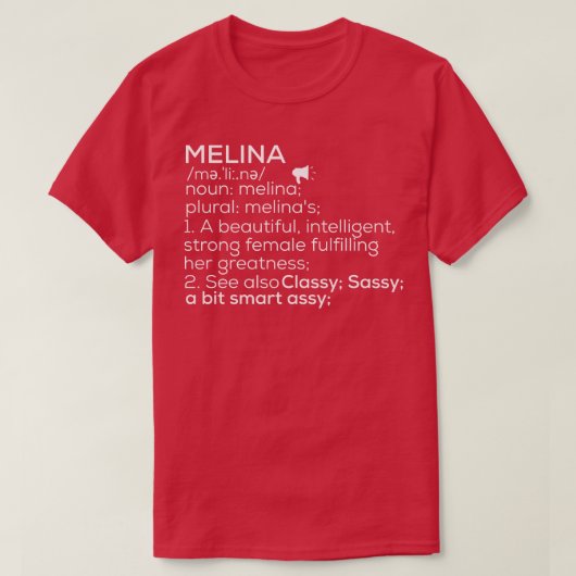 Melina Name Melina Definition Melina Name Frau M T-Shirt (Design vorne)