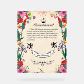 Melindas 80. Geburtstagskarte Acrylschild (Vorderseite)