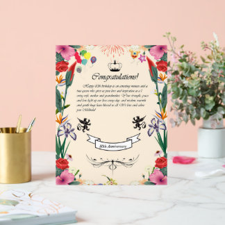 Melindas 80. Geburtstagskarte Acrylschild