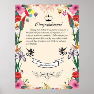 Melindas 80. Geburtstagskarte Poster