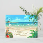 Melissa Exotic Beach Jamaikanische Hochzeit Einladung (Stehend Vorderseite)