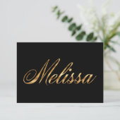 Melissa gold Design Lettering Karte (Stehend Vorderseite)