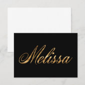 Melissa gold Design Lettering Karte (Vorne/Hinten)