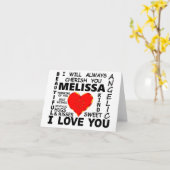 Melissa I Liebe You Karte (Gelbe Blume)