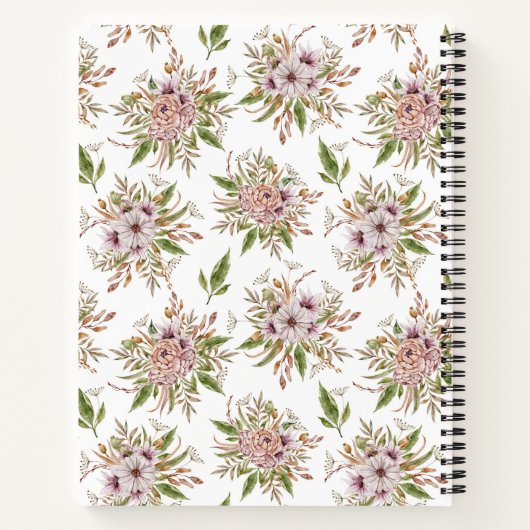 Melissa Journal Eucalyptus Watercolor Pattern Notizblock (Rückseite)