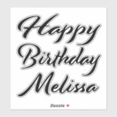 Melissa Name Vorname black Sticker Geburtstag (Blatt)