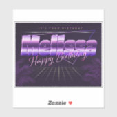 Melissa Name Vorname lila retro Sticker Geburtstag (Blatt)
