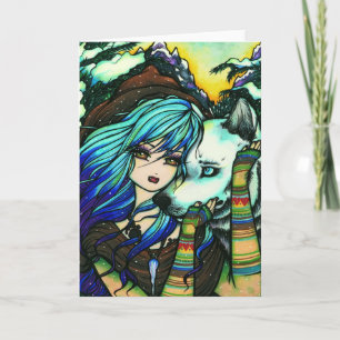 Melissa Vampir-Wolf-Fantasy-Winterkunst Feiertagskarte