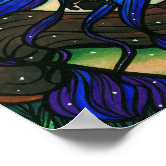 Melissa Vampire Wolf Fantasy Winter Art Poster (Ecke)