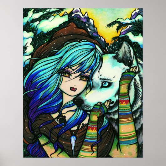 Melissa Vampire Wolf Fantasy Winter Art Poster (Vorne)