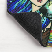 "Melissa" Vampirs-Wolf-Fantasie-Waldkunst Mousepad (Ecke)
