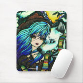 "Melissa" Vampirs-Wolf-Fantasie-Waldkunst Mousepad (Mit Mouse)