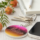 Melissa Vorname Name golden pink Schlüsselanhänger (Vorderseite rechts)