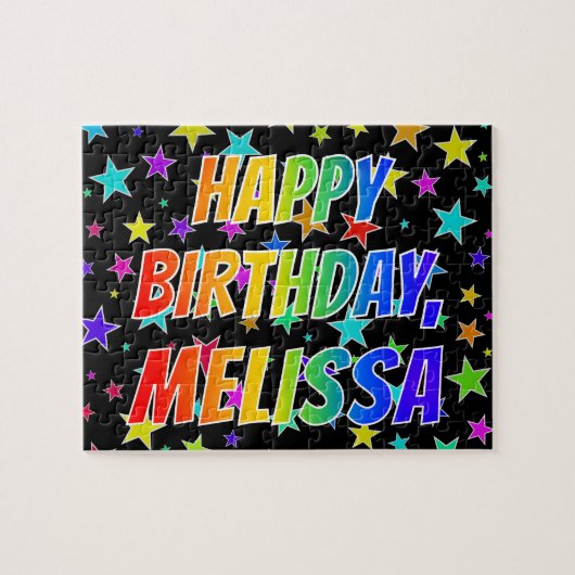 "MELISSA" Vorname, Spaß "GLÜCKLICHER GEBURTSTAG" Puzzle (Horizontal)
