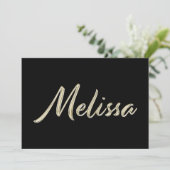 Melissa white gold Handwriting Karte (Stehend Vorderseite)