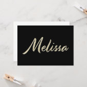 Melissa white gold Handwriting Karte (Vorderseite/Rückseite Beispiel)