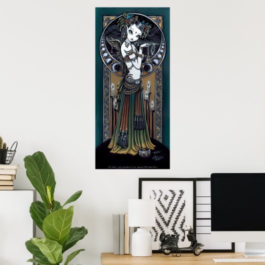"Melita" Gothic Tribal Fusion Dancer Art Poster (Heimbüro)