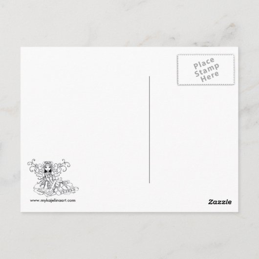 "Melita" Gotische Tribal Fusion Dancer Art Postkar Postkarte (Rückseite)