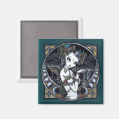 "Melita" Gotisches Tribal Fusion Dancer Art Magnet (Vorderseite/Rückseite)