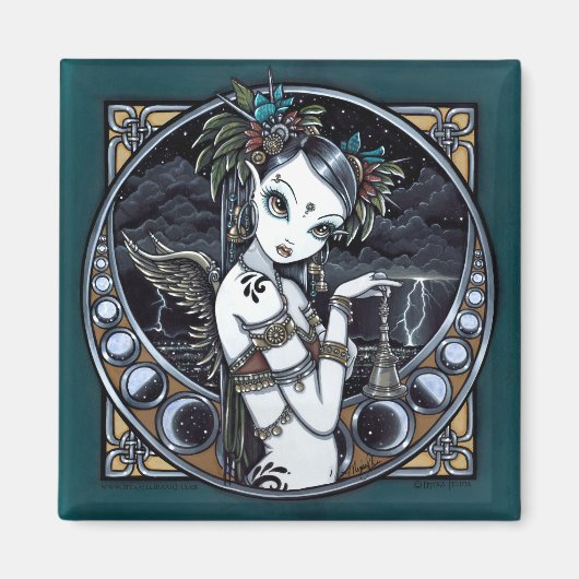 "Melita" Gotisches Tribal Fusion Dancer Art Magnet (Vorne)