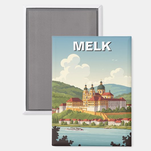 Melk Abbey Austria Travel Magnet (Vorderseite/Rückseite)