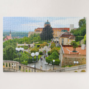 Melk Abbey mit Garten und Stadt, Österreich Puzzle