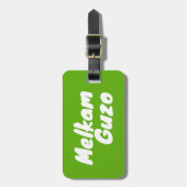 Melkam Guzo Ethiopian Travel Wishings Gepäckanhänger (Vorderseite vertikal)