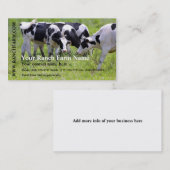 Melken des Milchkuh-Vieh-Ranch-Bauernhofes Visitenkarte (Vorne/Hinten)