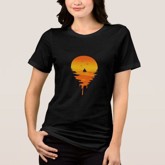 Melken Sunset Sailing Shirt - Surreal Ocean Vibes (Vorderseite)