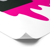 Melkrosa Retro Radio Poster (Ecke)