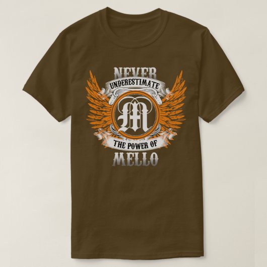 Mello Name Shirt nie unterschätzen den Power (Design vorne)