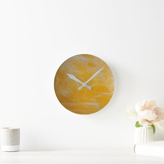 Mello Yellow Wall Clock Runde Wanduhr (Zuhause)
