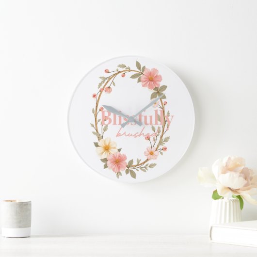 Mellow Blooms Große Wanduhr (Zuhause)